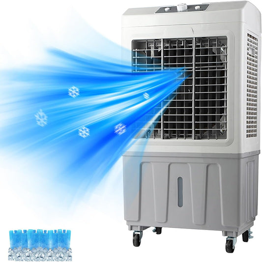 GENERIC Refroidisseur D'air Par évaporation, Refroidisseur De Marais Avec Oscillation à 120°, Ventilateur De Refroidissement Avec Réservoir De 50 L, Ventilateur De Refroidissement Extérieur, 3 Vitesses, 6