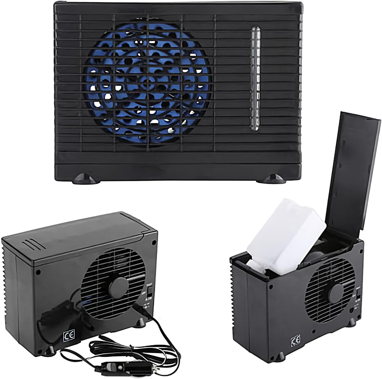 Ventilateur Rafraîchisseur D'air Portable Par évaporation, 12 V, Avec Réservoir D'eau. Climatiseur Personnel Silencieux Et Idéal Pour Voiture, Camion, Camping-car Et Bureau, 200x110x150 Mm