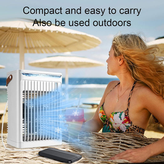  Climatiseur Portable Moteur Puissant 2 Modes De Brume De Refroidissement Ventilateur 5 Vitesses 7 LED Pour La Maison, Le Bureau, Le Dortoir, Le Camping Avec Réservoir De 680 Ml