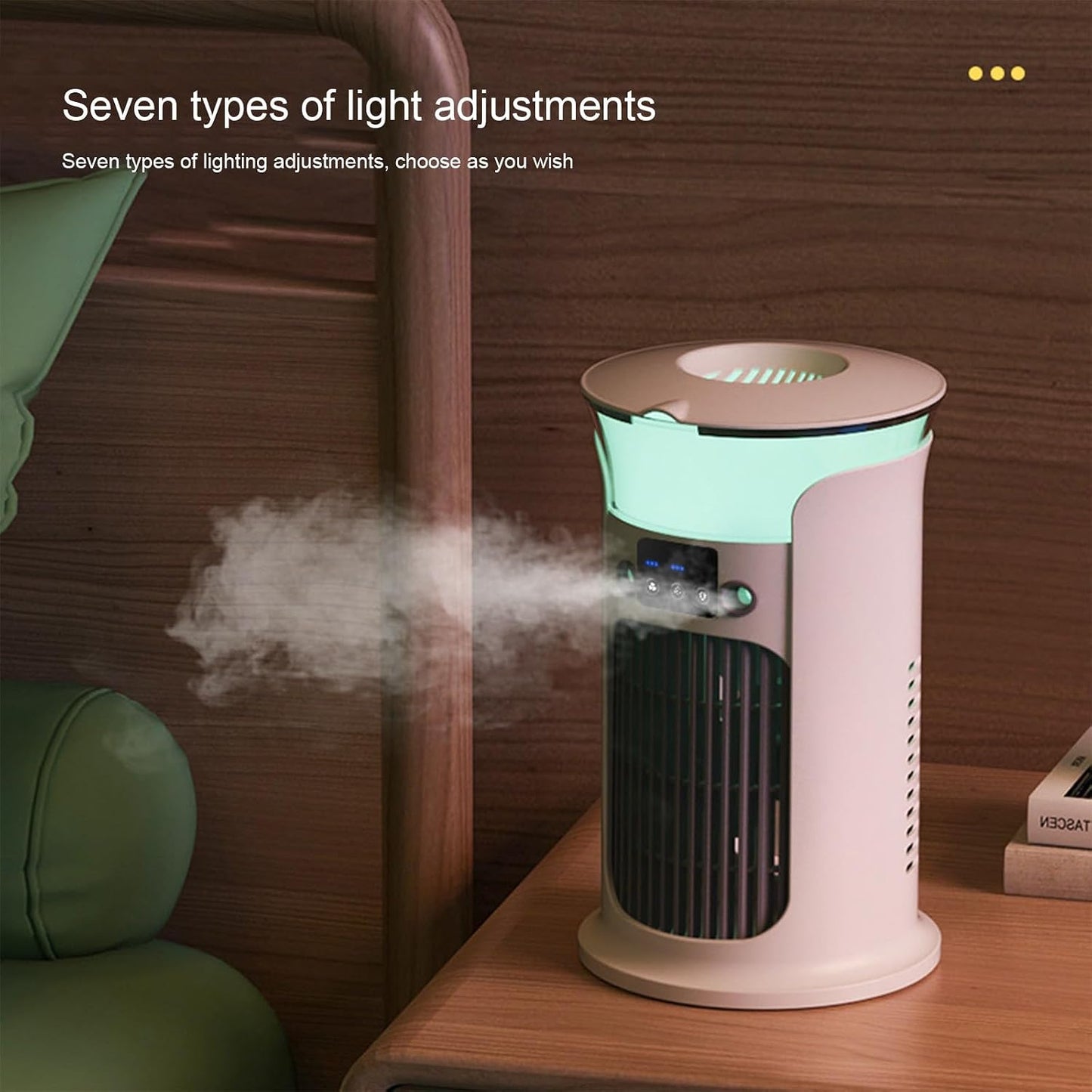 Mini Climatiseur Portable, Rafraîchisseur D'air évaporatif USB, 3 Vitesses, Sans Tuyau D'évacuation, Silencieux, Idéal Pour La Maison, Le Bureau Ou Une Chambre, Réservoir D'eau De 880 Ml (Blanc)
