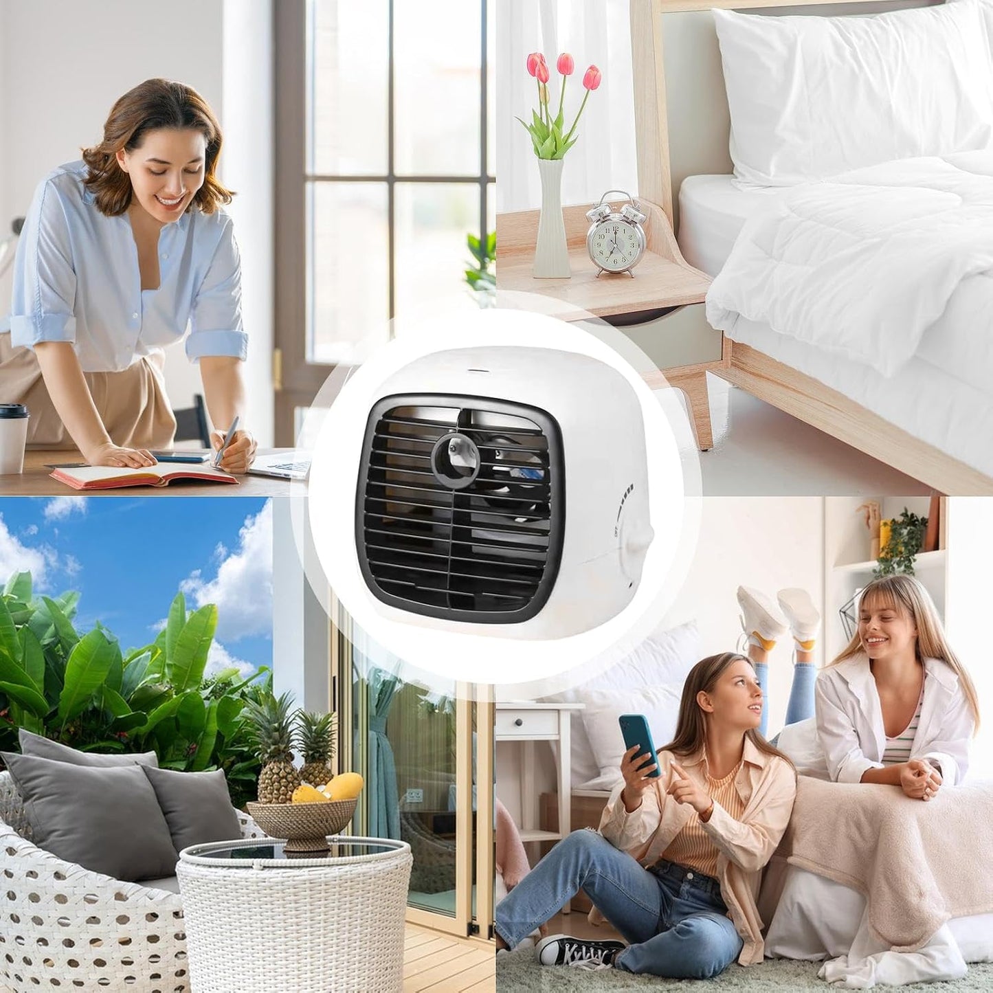  Climatiseur Portable | Rafraîchisseur Humidificateur Pour Chambre,Appareil Multifonctionnel USB Pour Tente Bureau Jardin Plage Salle De Sport Extérieur Et Voyage