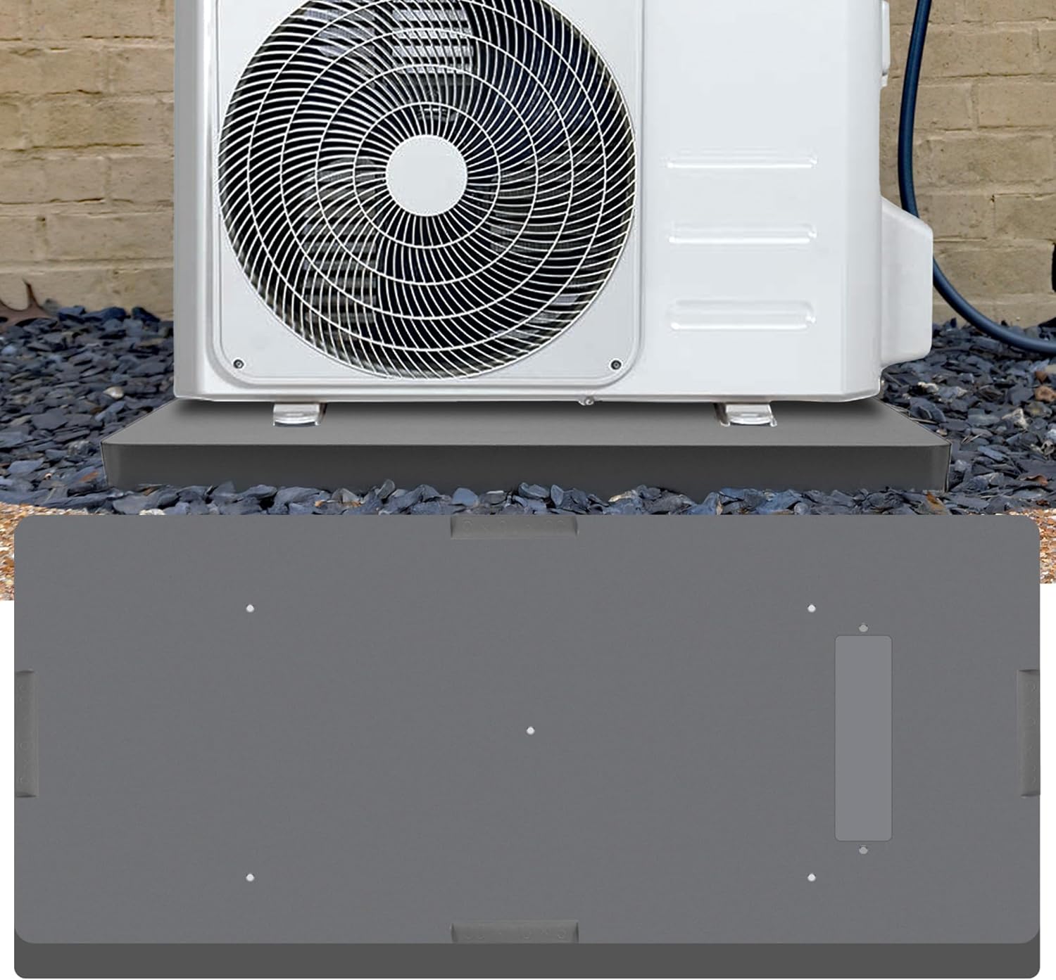  DuctlessAire – Tapis De Condensateur Pour Pompe à Chaleur Sans Conduit Pour Climatiseur – Base De Montage Au Sol Antidérapante Pour Unité CVC – Coussin D'unité De Condensateur Extérieur (45,7 X 96,5 X