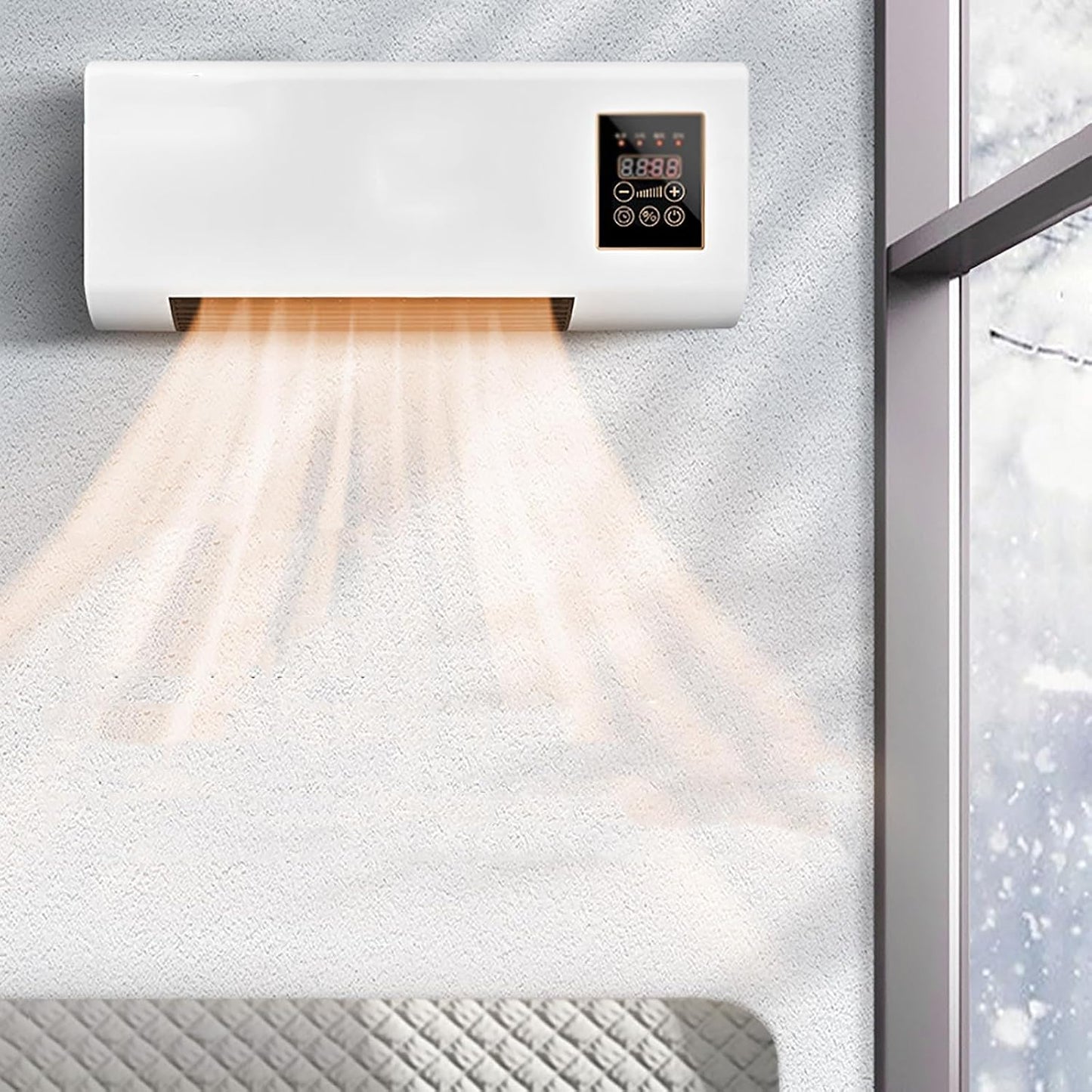  Climatisation Murale Portable 2000W Avec Télécommande Et Minuterie.Réfrigérateur Et Chauffage Efficaces Pour La Maison, Le Bureau, La Chambre à Coucher. Fonctionnement Silencieux, Contrôle Intelligent