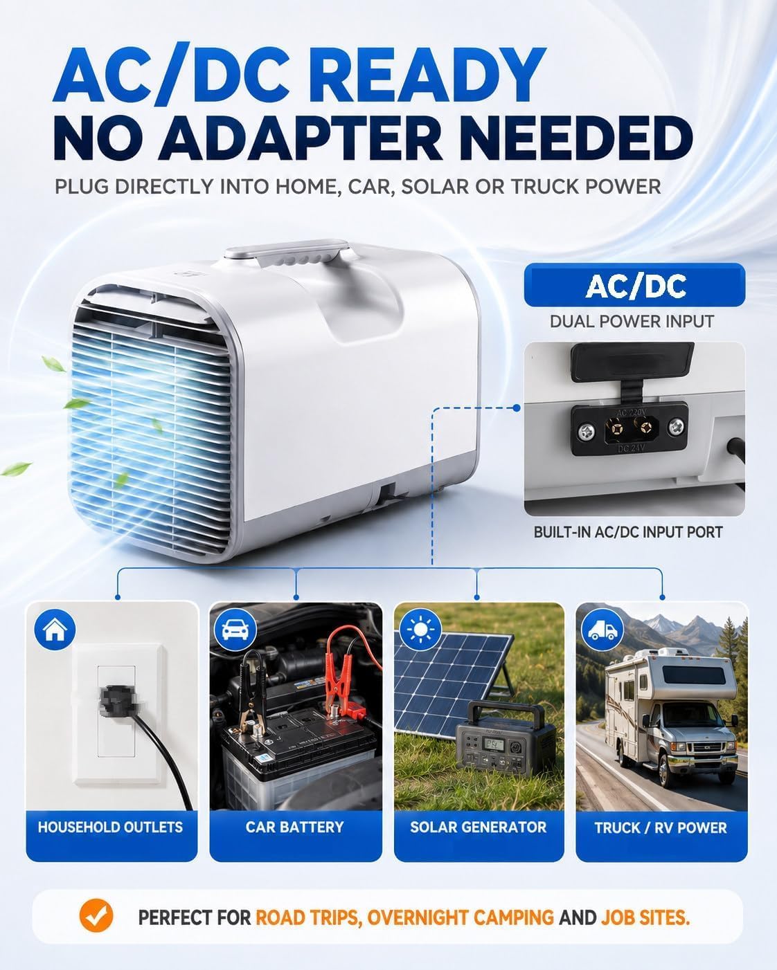  Portable AC Unit 4777 BTU, 4-en-1 Ventilateur De Refroidissement Déshumidificateur Avec Commande Vocale D'application, Climatiseur Portable Autodrainant Pour L'utilisation De Camion De Camion De Tente