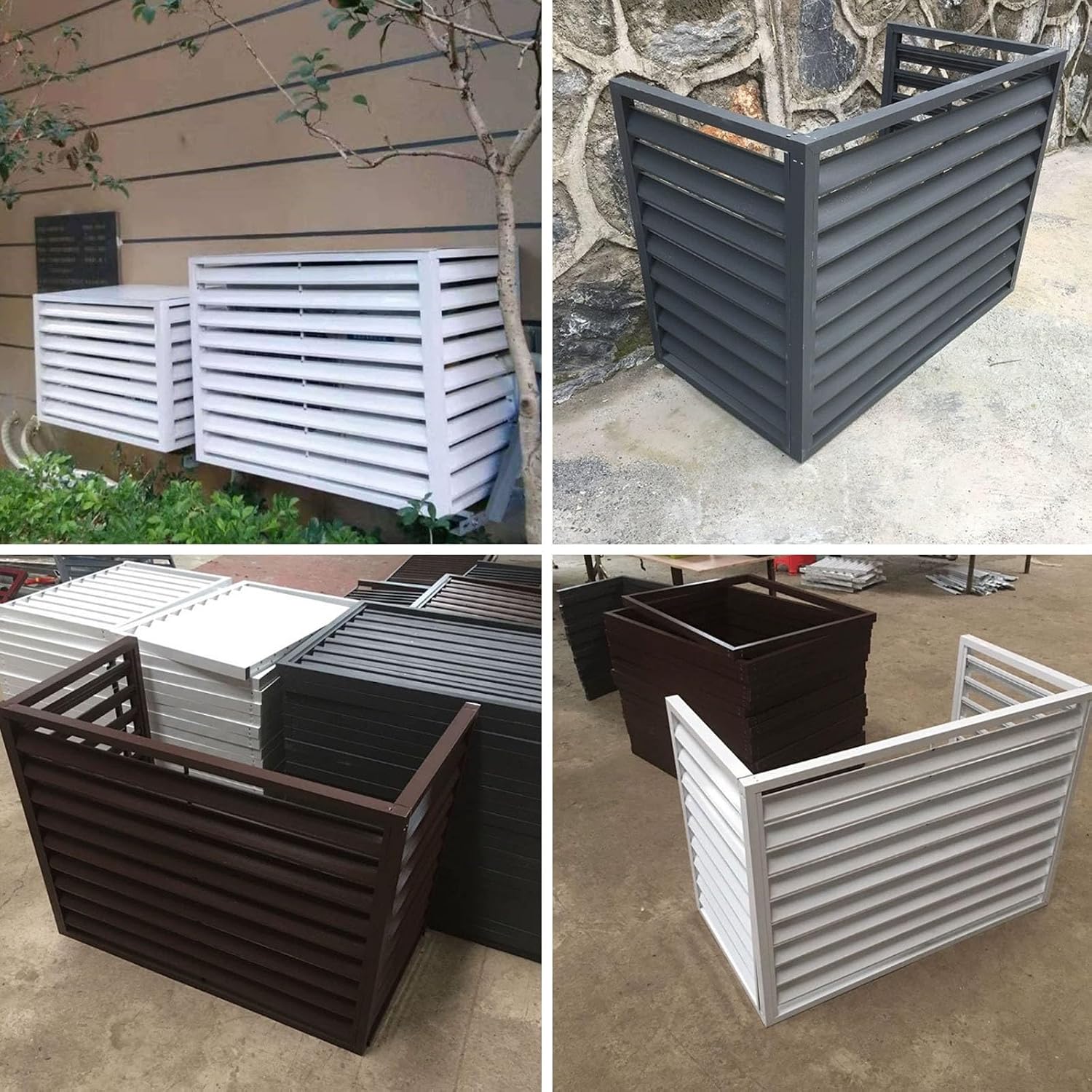 GENERIC Couvertures De Climatiseur En Aluminium Robuste, Protection Du Condensateur Central, Bouclier D'unité CVC, Protection De Pompe à Chaleur Résistante Aux Intempéries, Boîtier De Climatisation Extérieur
