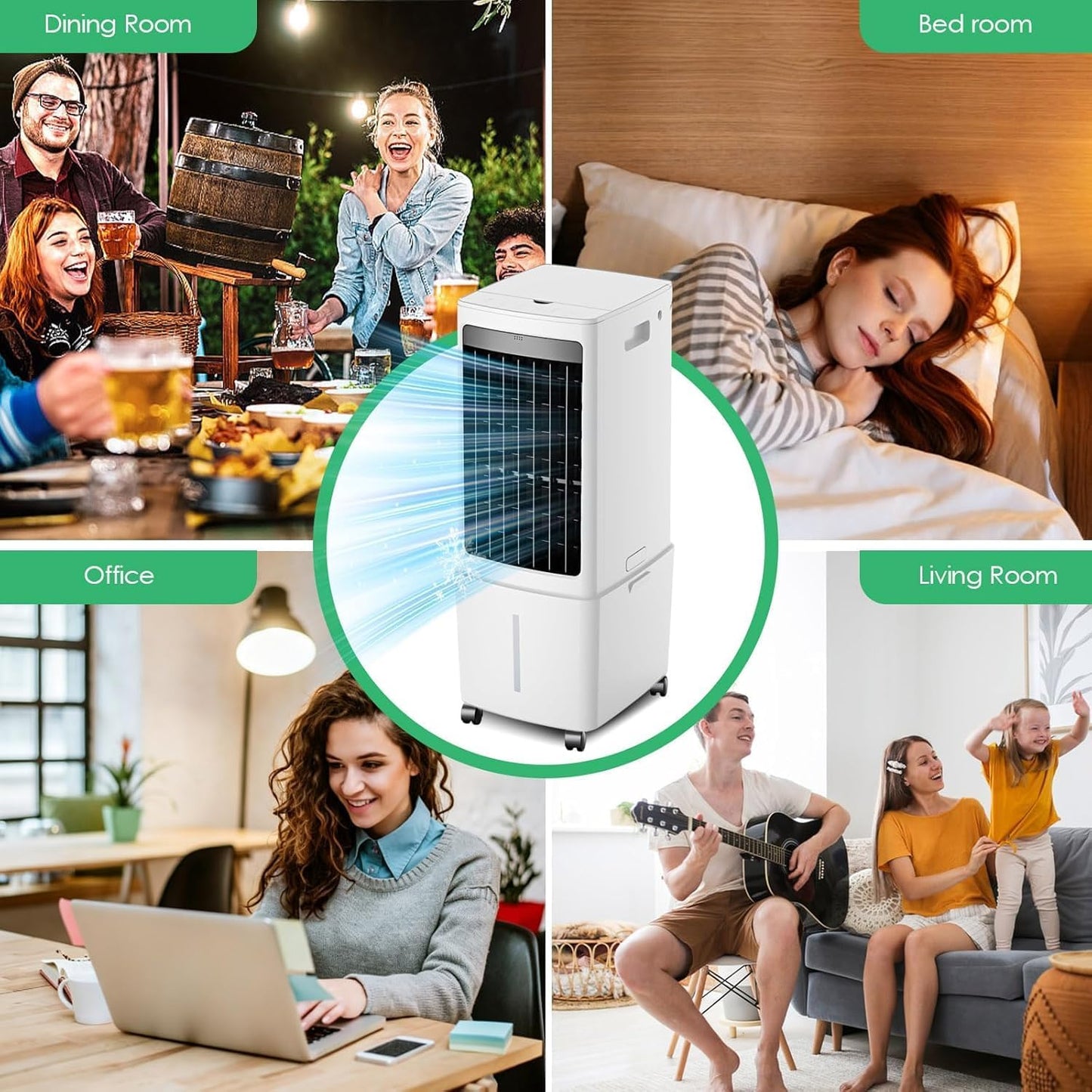 GENERIC Refroidisseur De Marais – Refroidisseur Par évaporation De 4 000 CFM, Réservoir De 3 Litres, 3 Modes, Télécommande, Minuterie Pour Chambre, Maison, Bureau