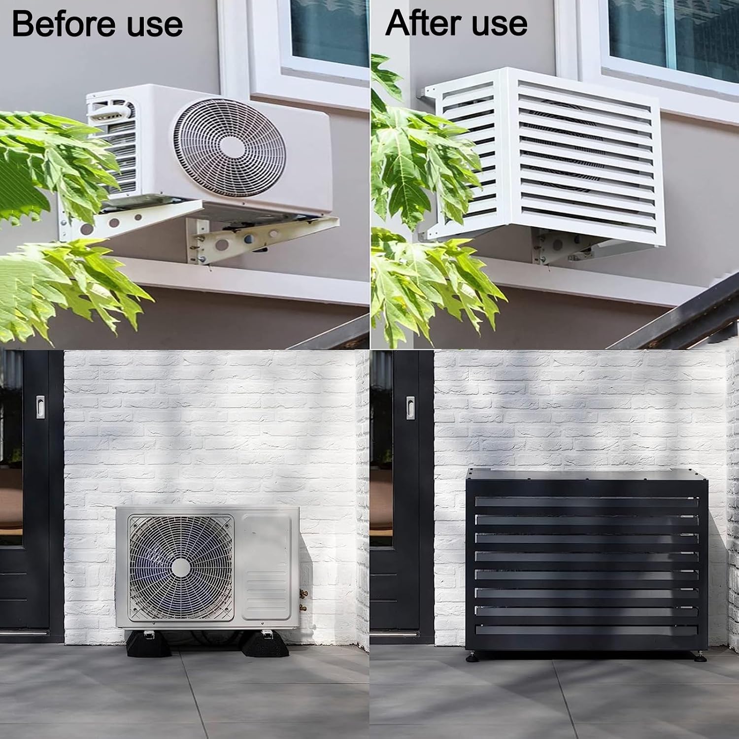 GENERIC Housse De Protection Extérieure En Aluminium Pour Climatiseurs Et Poubelles - Grilles De Protection Décoratives Pour Pompes à Chaleur, Climatiseurs Et Poubelles - Design élégant Et Résistant Aux