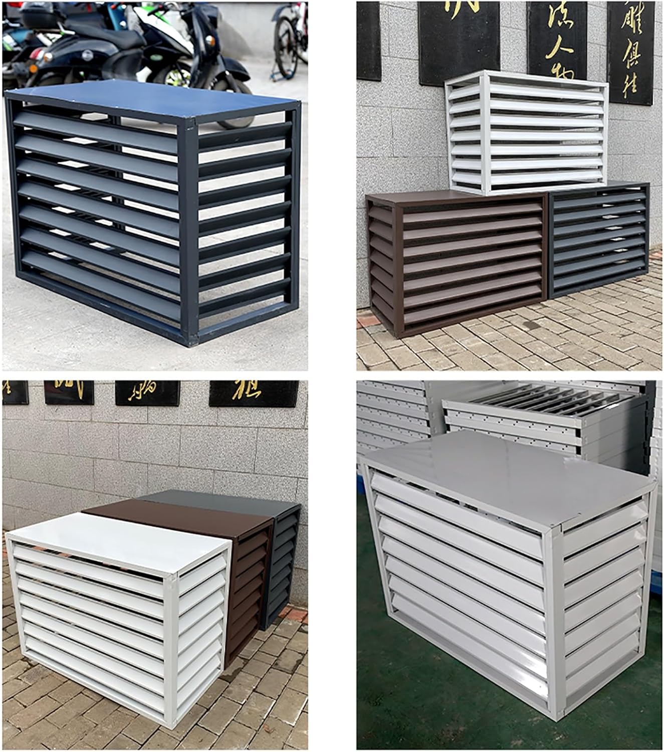 GENERIC Housse De Protection En Aluminium Robuste Pour Climatiseur Extérieur 1,5P/2 ~ 3P/5P - Pompes à Chaleur - Résistante Aux Intempéries - Protection Des Feuilles - Gris (120 X 70 X 150 Cm)