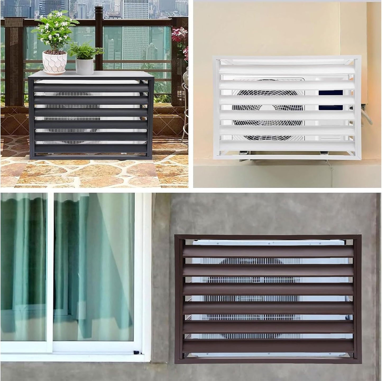 GENERIC Housse De Climatiseur En Aluminium Et Support De Présentation Pour Plantes 120 X 150 X 70 Cm – Protection Extérieure Du Condensateur Pour Jardin, Clôture D'intimité, Volets De Présentation De Fleurs