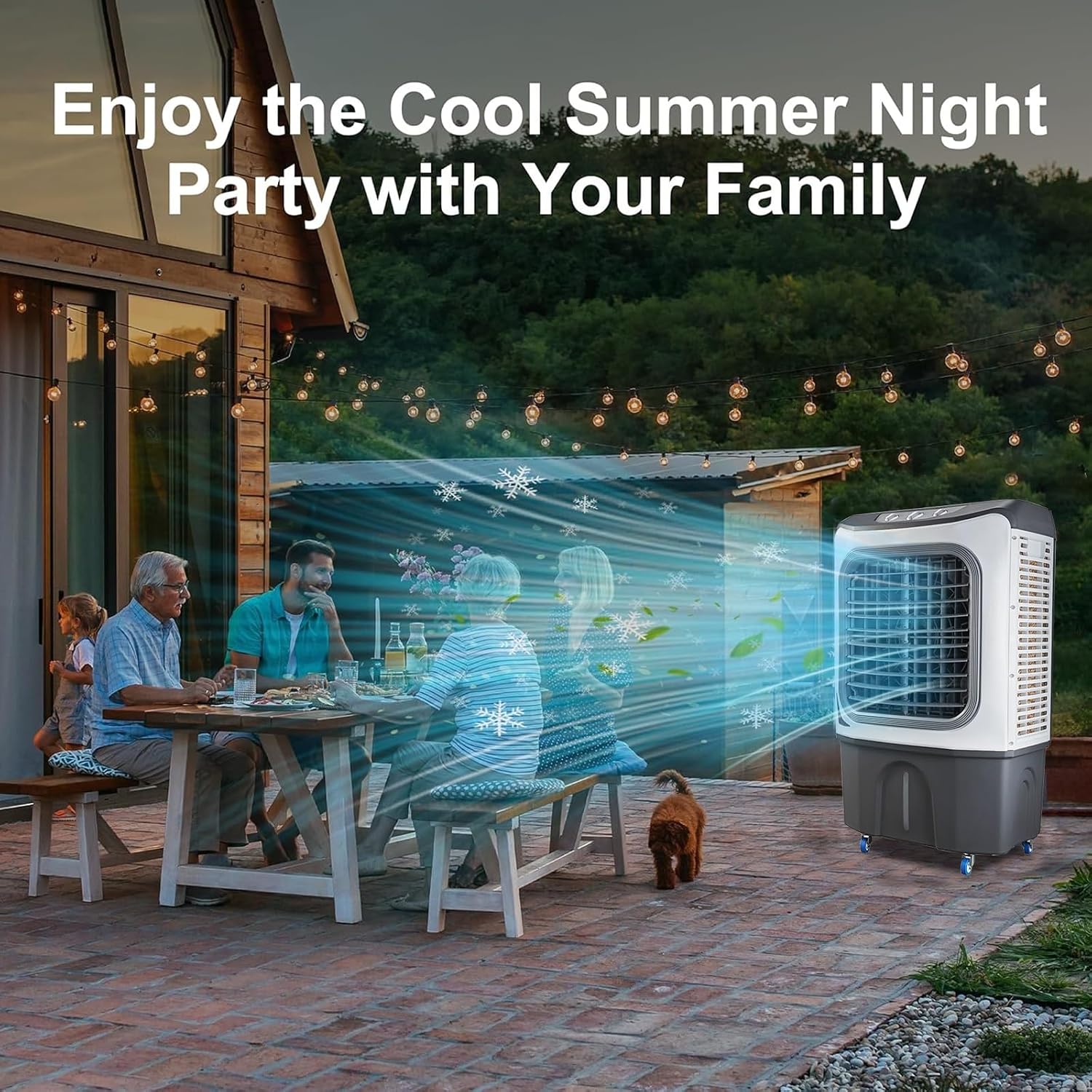 GENERIC Refroidisseur D'air Par évaporation Portable Avec Fonction D'humidification, Ventilateur De Refroidissement 3 En 1 Pour Intérieur Ou Extérieur, Patio, Garage