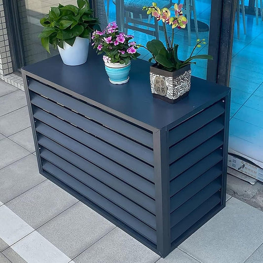 GENERIC Housse De Protection Extérieure En Aluminium Pour Climatiseurs Et Poubelles - Grilles De Protection Décoratives Pour Pompes à Chaleur, Climatiseurs Et Poubelles - Design élégant Et Résistant Aux
