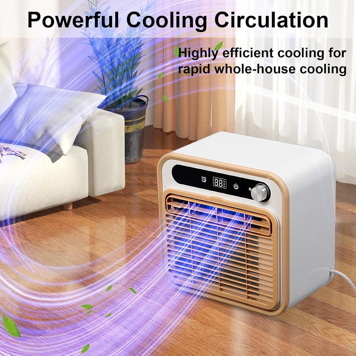 GENERIC Climatiseur Portable Split, 5000 Btu Unité De Refroidissement Silencieuse Et Intelligente Avec Commande Tactile & Minuterie De 12h – Multi-scènes Pour Chambre, Bureau, With 1.5-meter Connecting Pipe