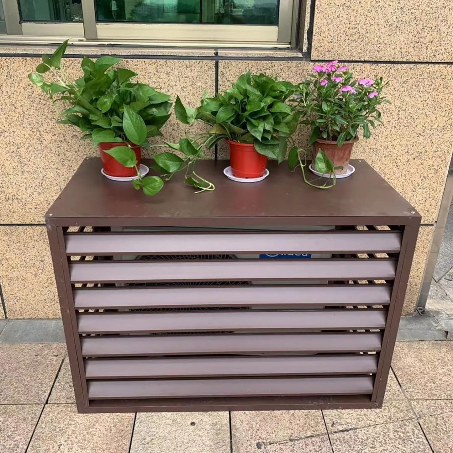  Housse De Protection Décorative Pour Climatiseur Toutes Saisons - Protection Anti-vol Pour Climatiseurs