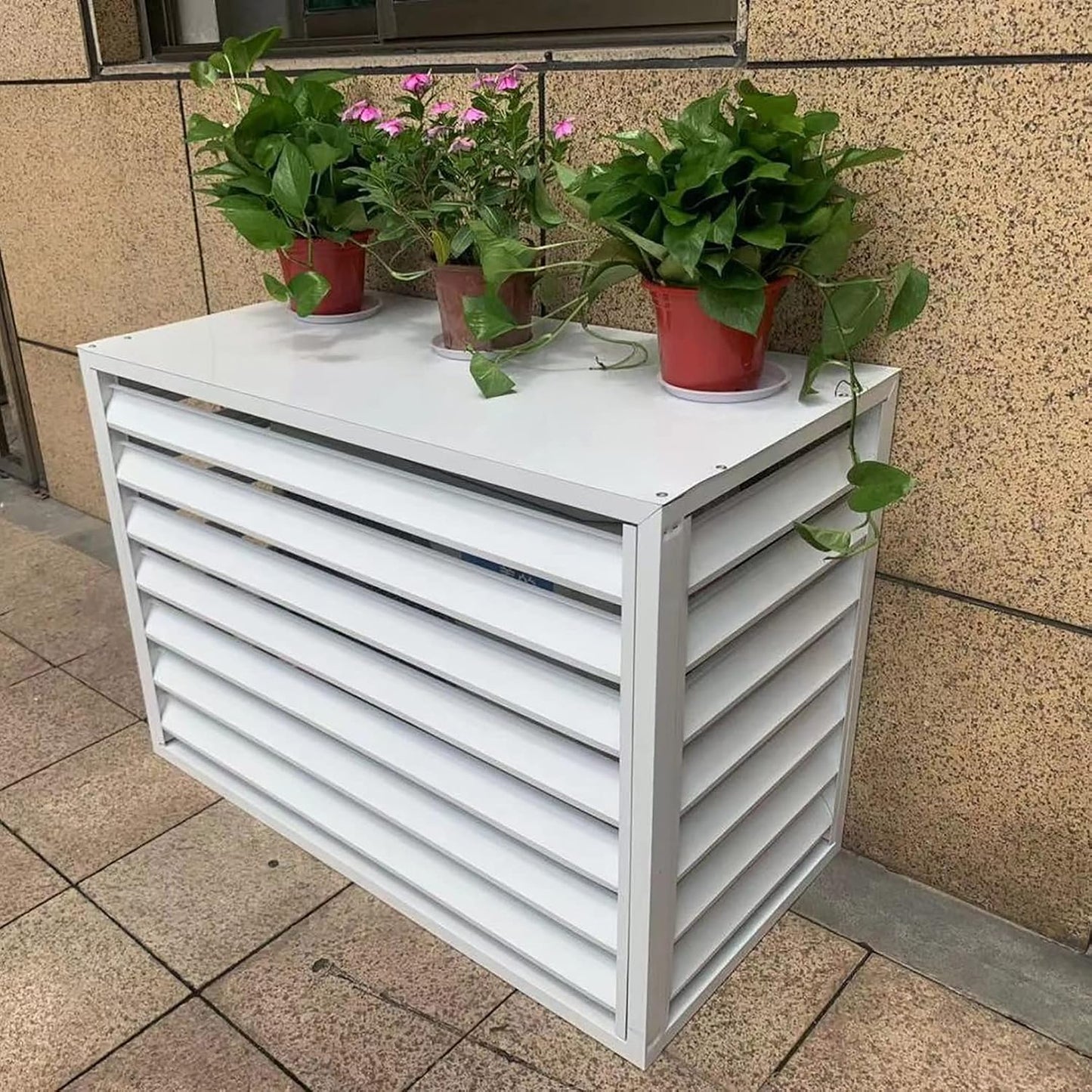  Housse De Protection Décorative Pour Climatiseur Extérieur - Protection Contre Les Intempéries Et Antivol Pour Climatiseurs Extérieurs