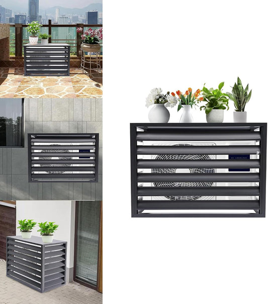 GENERIC Housse De Climatiseur En Aluminium Et Support De Présentation Pour Plantes 120 X 150 X 70 Cm – Protection Extérieure Du Condensateur Pour Jardin, Clôture D'intimité, Volets De Présentation De Fleurs