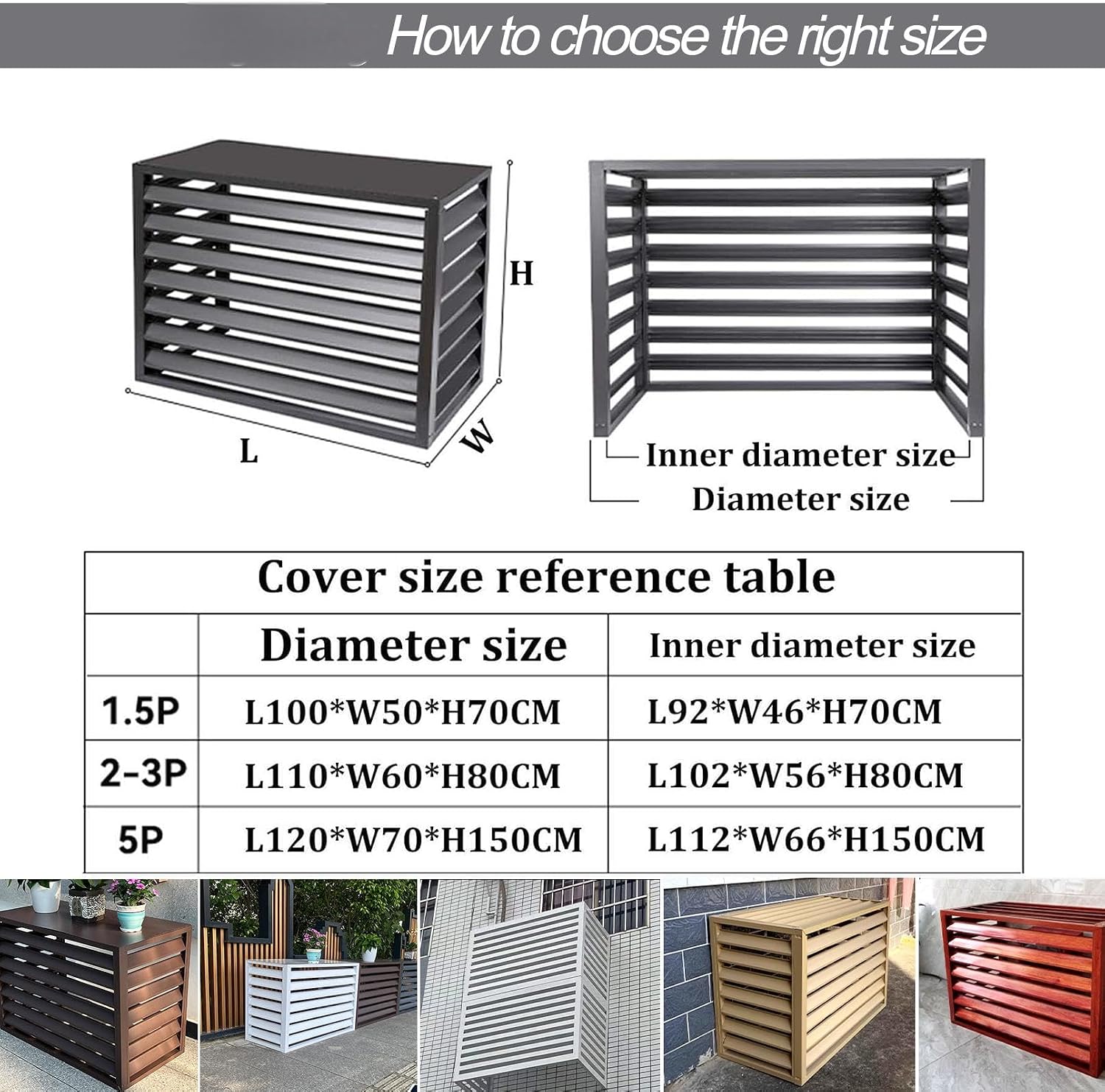 GENERIC Housse De Pompe à Chaleur D'extérieur 1,5P – Housse De Protection En Aluminium Pour Climatiseur – Réduction Du Bruit – Multifonctionnel – Résistant Aux Intempéries – Bouclier De Condensateur Extérieur