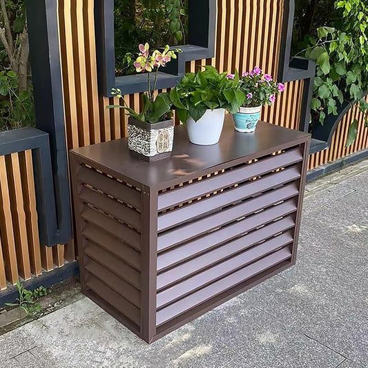  Housse De Climatiseur En Aluminium Et écran De Pompe à Chaleur – Clôture Décorative Extérieure Pour Condensateur Pour Unités De Climatisation Et Ordures – Idéal Pour Une Utilisation En Intérieur