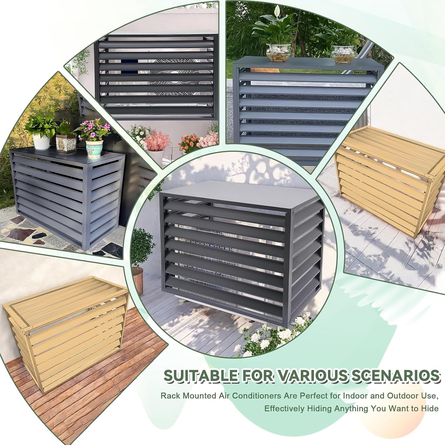 GENERIC Housse De Protection En Aluminium Pour Climatiseur D'extérieur – Écran De Clôture AC Résistant Aux Intempéries Et Bouclier De Protection Contre Le Condensateur – Assemblage Et Conception Faciles Pour