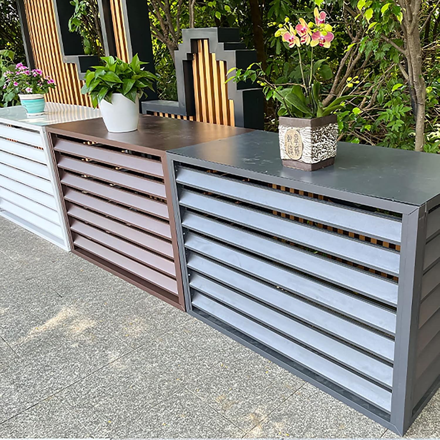 GENERIC Housse De Protection Pour Climatiseur Extérieur - Anti-vol - Protection Contre Les Intempéries - Clôture D'intimité Décorative Pour Unités Séparées