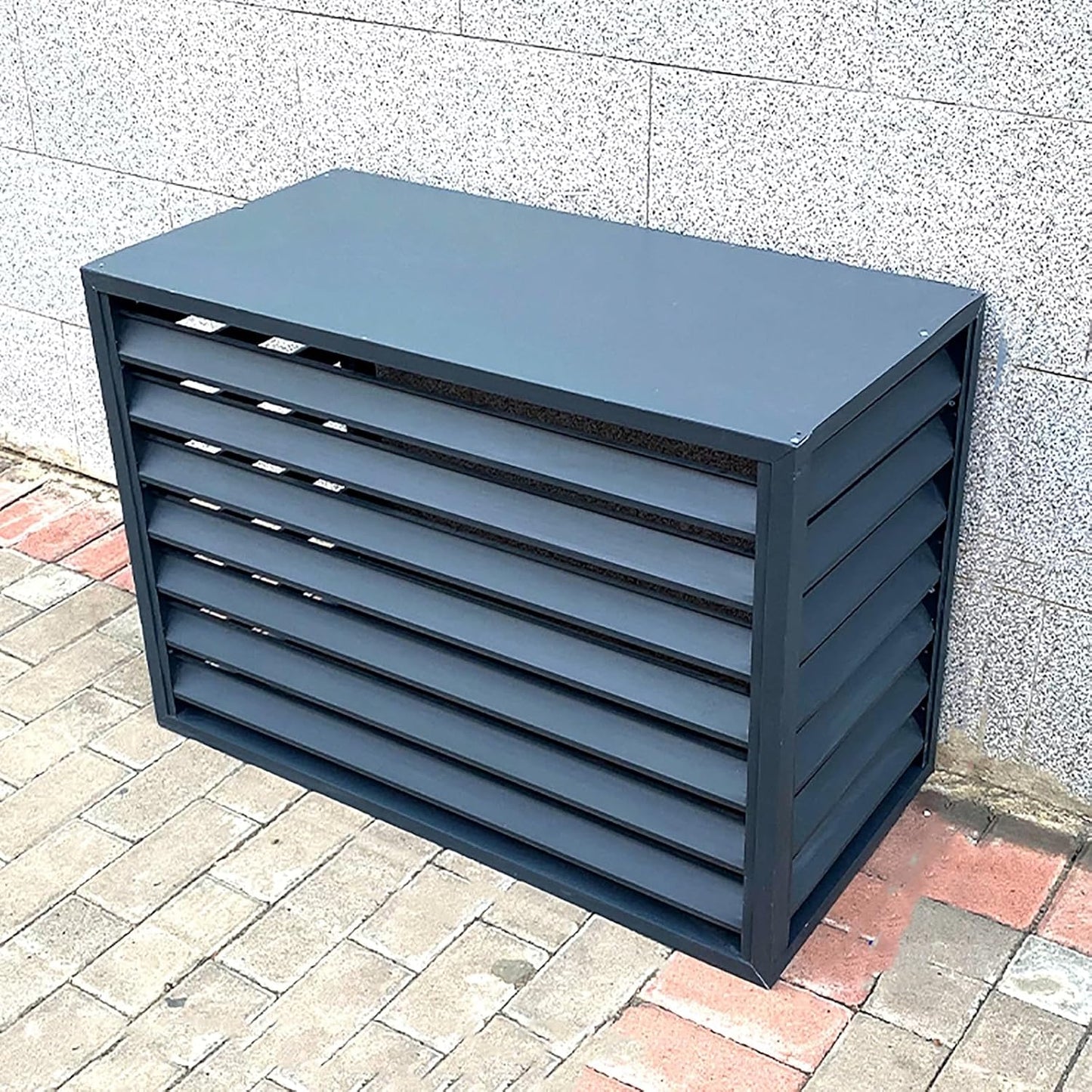 GENERIC Housse De Protection En Aluminium Robuste Pour Climatiseur Extérieur 1,5P/2 ~ 3P/5P - Pompes à Chaleur - Résistante Aux Intempéries - Protection Des Feuilles - Gris (120 X 70 X 150 Cm)